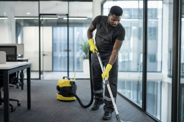 Nettoyage de tapis dans un bureau